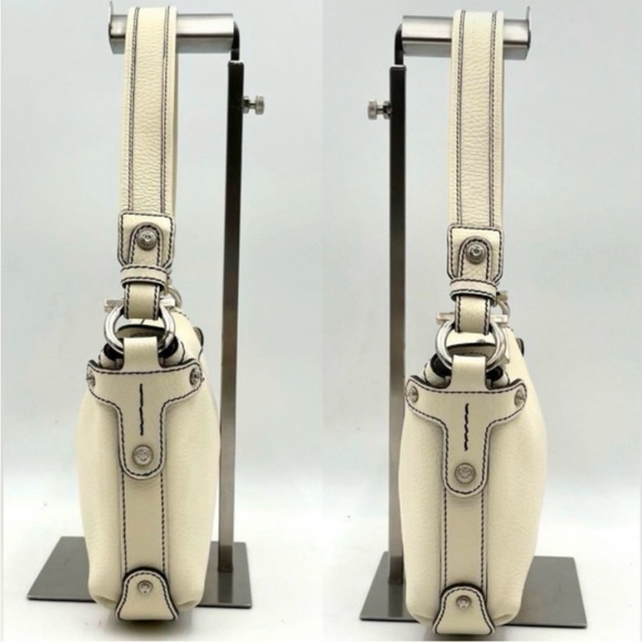 Salvatore Ferragamo Off White Leather Shoulder bag EUC - Picture 4 of 12